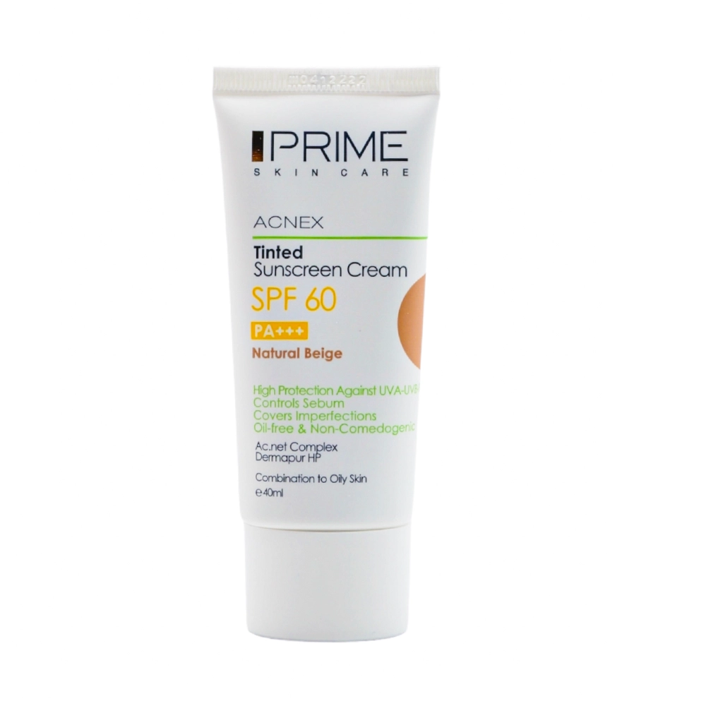 کرم ضد آفتاب رنگی پریم SPF60 مناسب پوست مختلط تا چرب